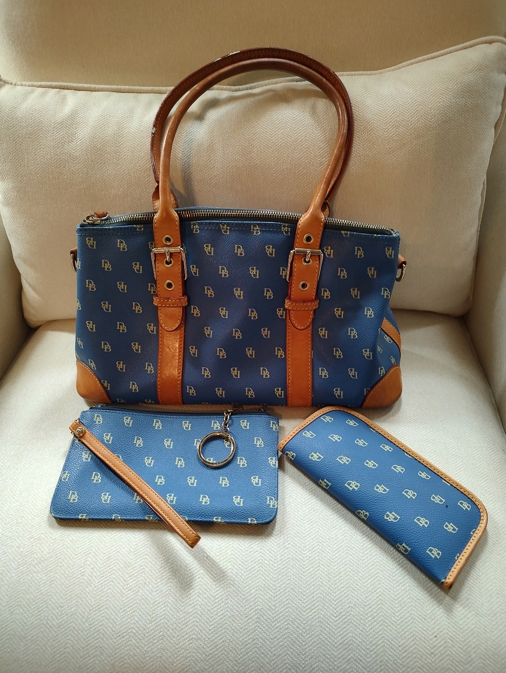 Dooney & Bourke Vintage Periwinkle Blue Monogram Bag